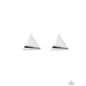 Silver Triangle Stud Earrings